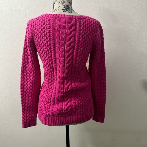 Lands' End Women’s Drifter Cable- knit Crewneck Sweater - Picture 3 of 4